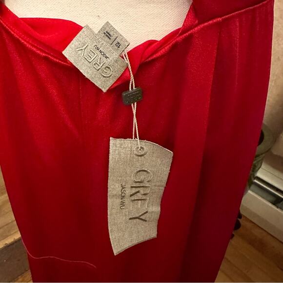 Jason Wu - Grey, Crisscross-Back Satin Cocktail Dress, size 12 - Picture 8 of 13